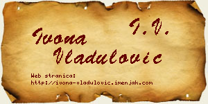 Ivona Vladulović vizit kartica